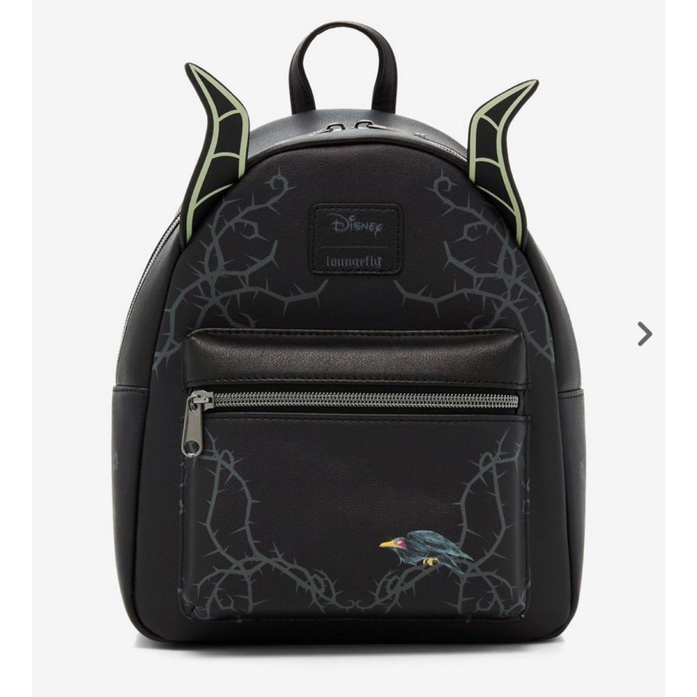 Loungefly Disney Sleeping Beauty Maleficent Glow-In-The-Dark Horns Mini Backpack